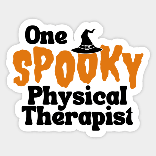 Physical Therapy Halloween Design with Black Letters Sticker